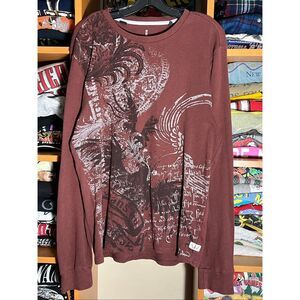 Y2K Jeans By Buffalo David AOP Thermal L/S Shirt